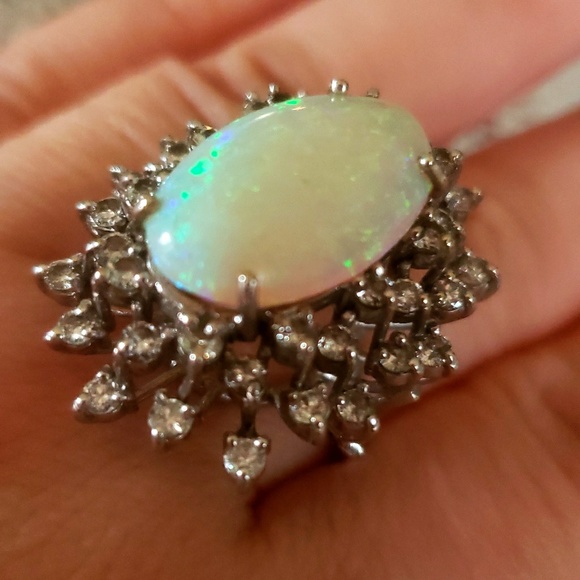 Gigantic opal diamond ring - Picture 5 of 8